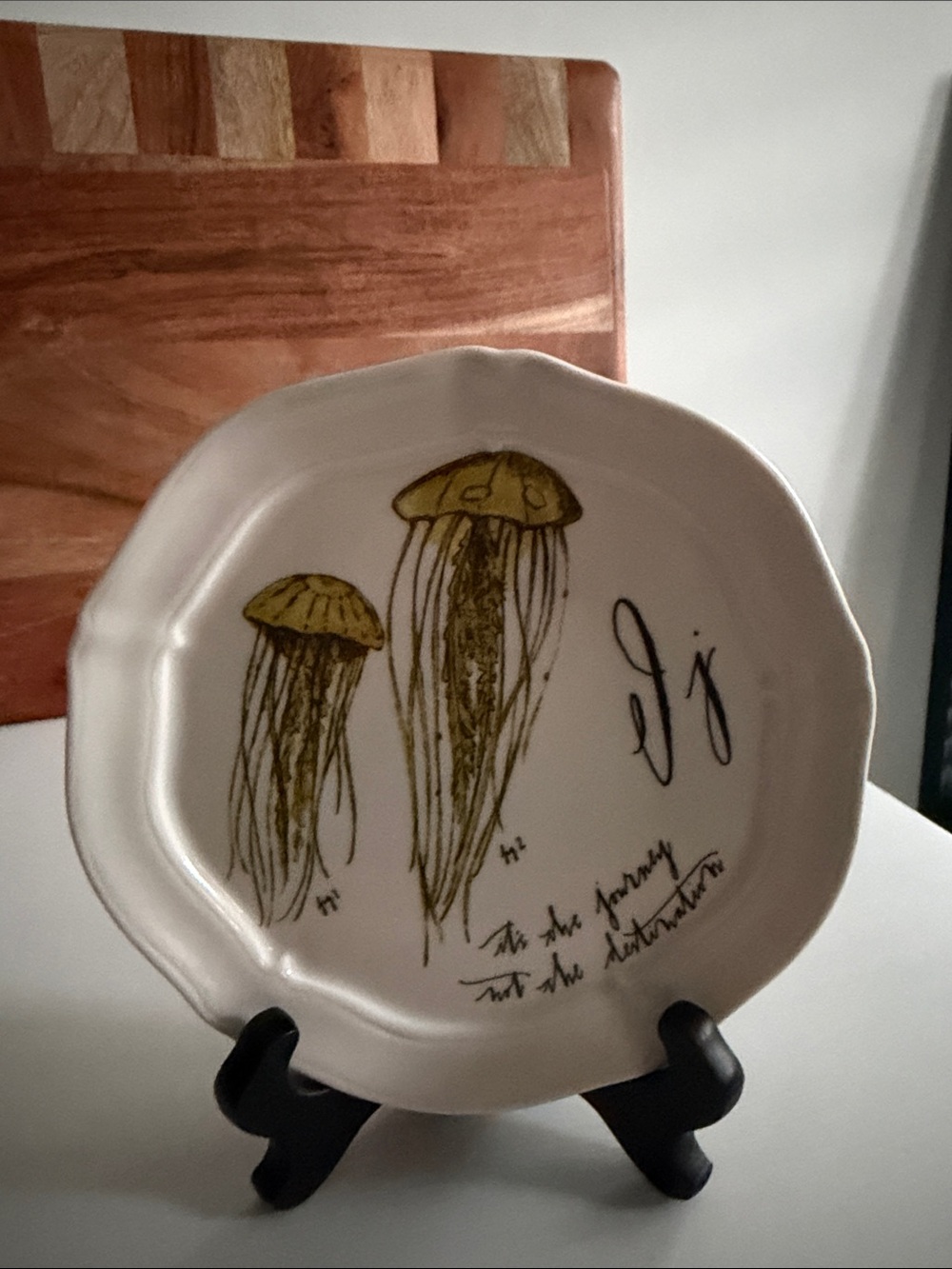 Linea Carta by Dina Pyari, Letter J Plate, Jellyfish by Anthropologie